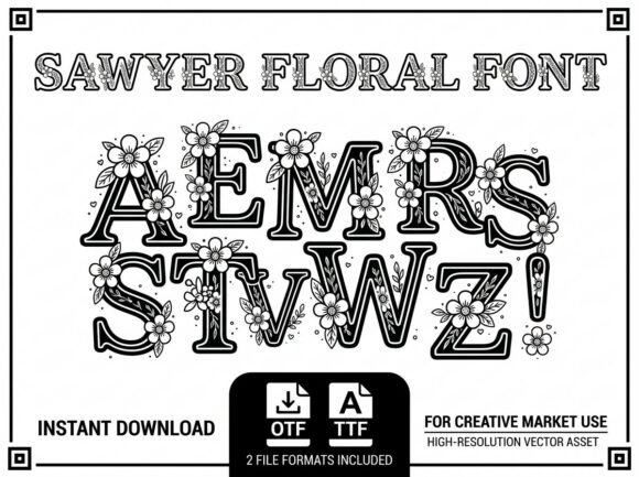Sawyer Floral Font: Crafting Captivating Visuals with Botanical Elegance